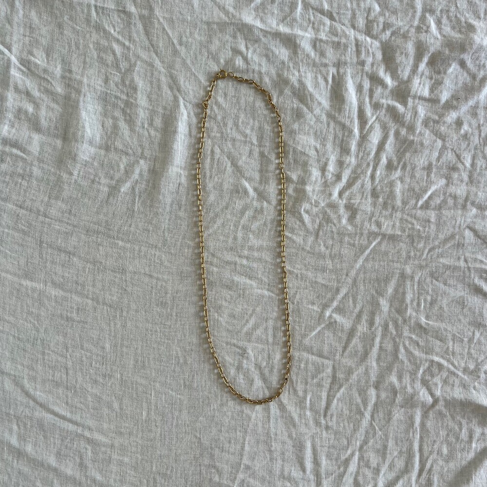 Gold Tone Oval Link Chain Necklace